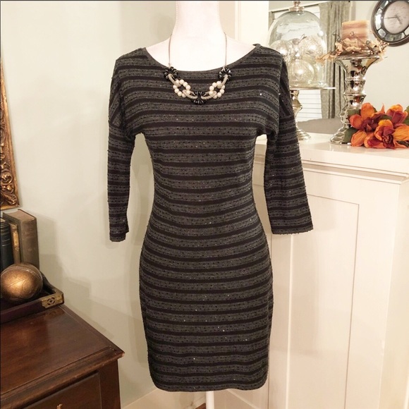 Express Dresses & Skirts - Express Sequin Striped Mini Cocktail Dress